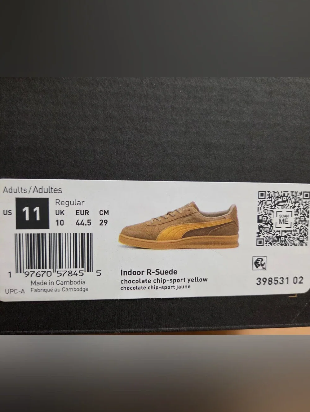 Puma Indoor Suede Men's Sneaker in Tan with Yellow Stripe